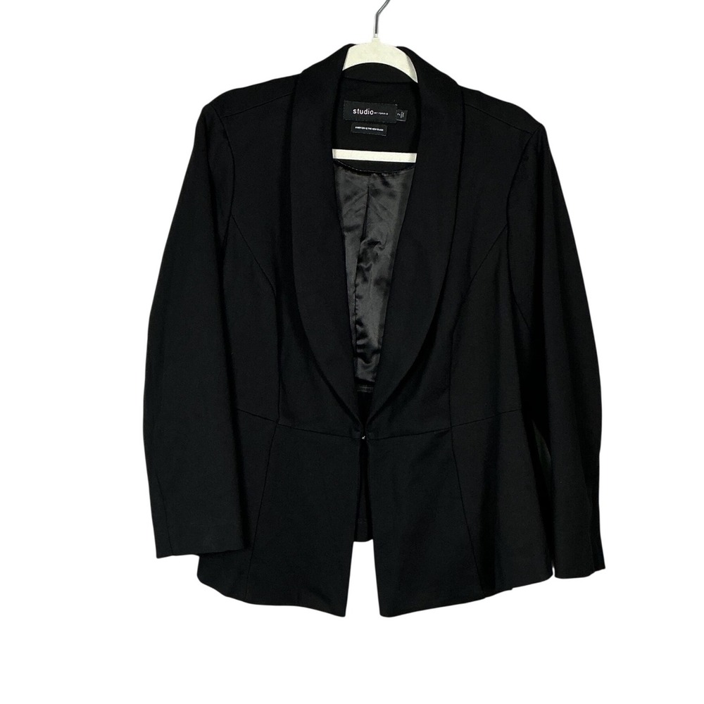 Studio by Torrid Black Shawl Collar Peplum Blazer Jacket Size 2 Plus Size